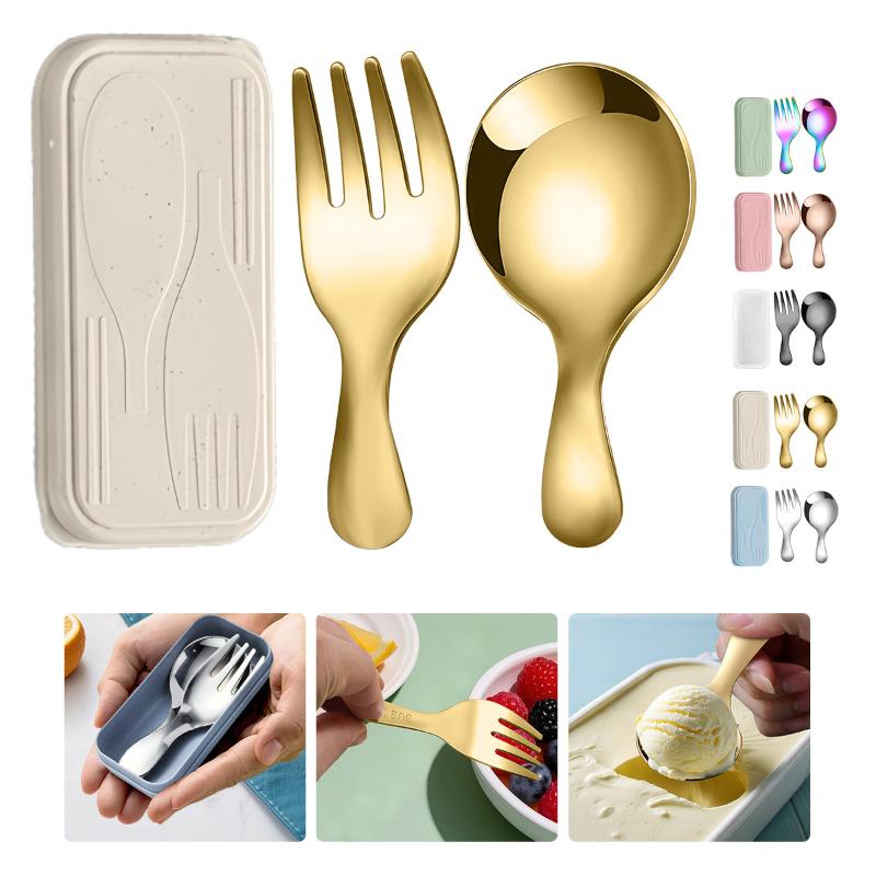 Camping Cooking Sets - Stainless Steel Tableware Set Spoon Fork