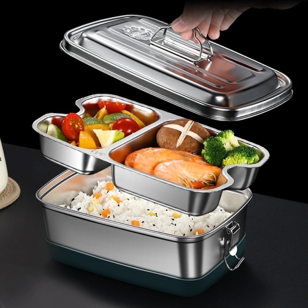 Double-layer Stainless Steel L - Camping Cooking Box ulasan dan harga