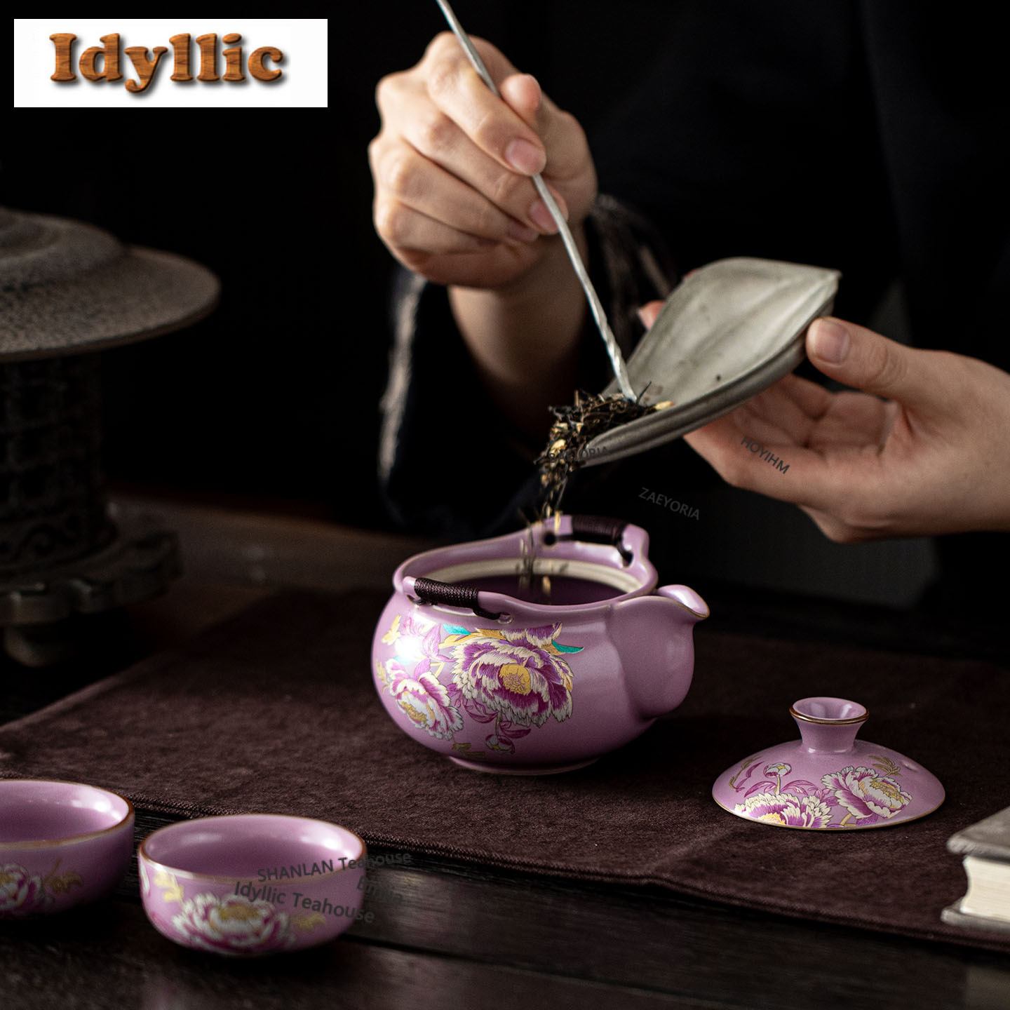 Purple Ru Peony Travel Tea Set - Japanese Camping Cooking ulasan dan harga